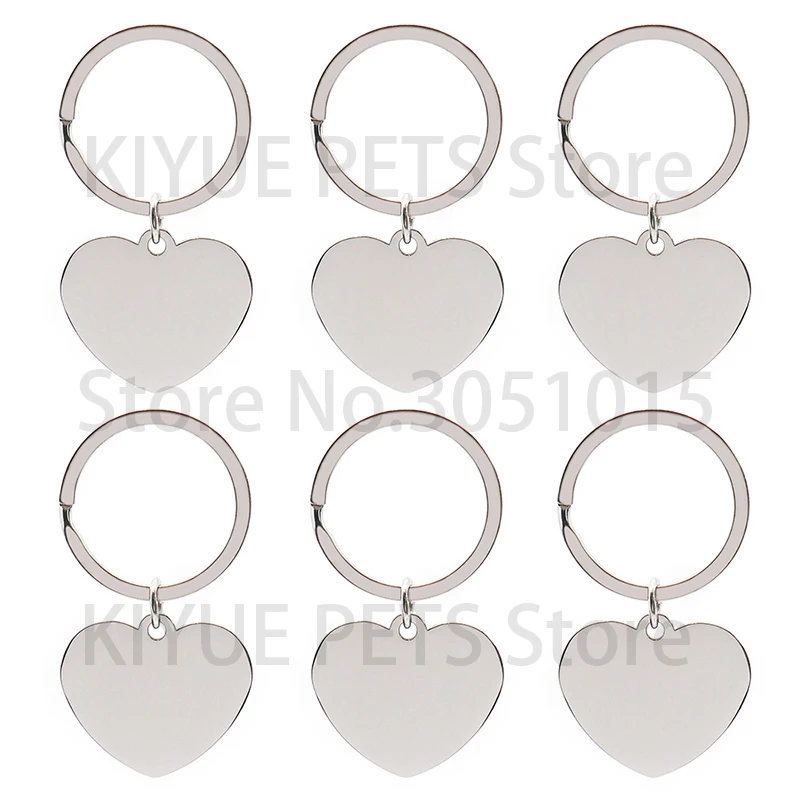 50 juegos de etiquetas de perro de amor, llavero de acero inoxidable en blanco, grabado personalizado, texto personalizado, regalos de Festival, nombre del anillo antipérdida - imagen 5