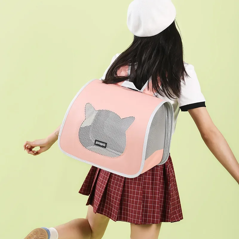 Bolsa para mascotas para gatos, práctica mochila de transporte, cómoda y transpirable, bolsa de viaje para mascotas y gatos de gran espacio - imagen 2