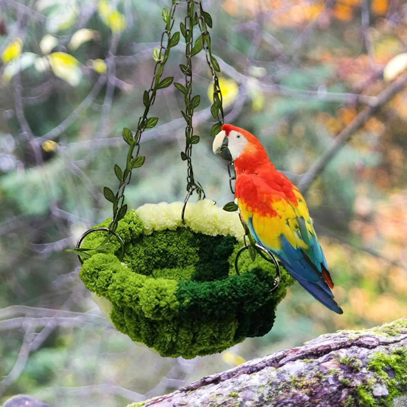 Columpio para pájaros, juguete, nido para loros, hamaca, jaula, accesorios, soporte para juego de loros, cama nido para pájaros, hamaca colgante para periquito - imagen 3