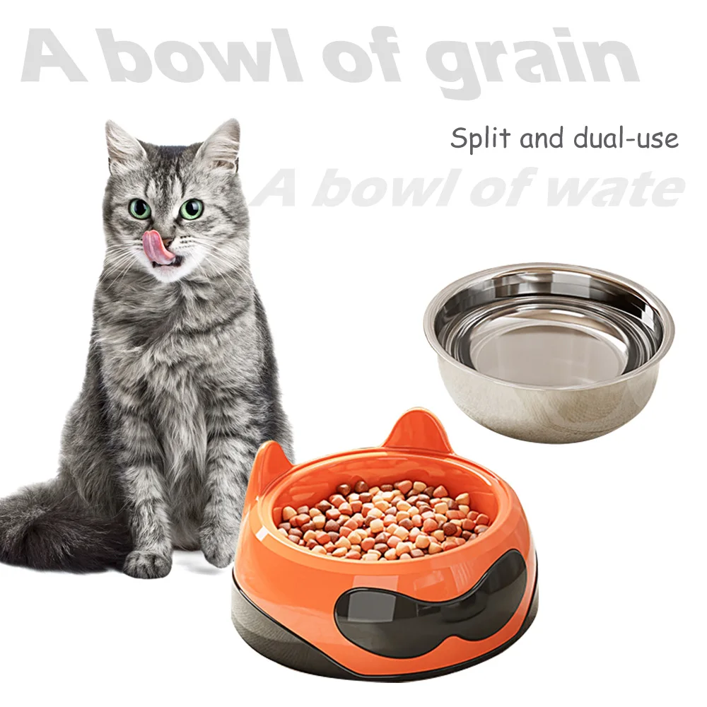 Cuenco para perros y gatos antideslizante, Simple, de dos colores, estilo de moda, comida para cachorros y gatos, alimentador de agua potable, accesorios para cuencos para mascotas - imagen 4