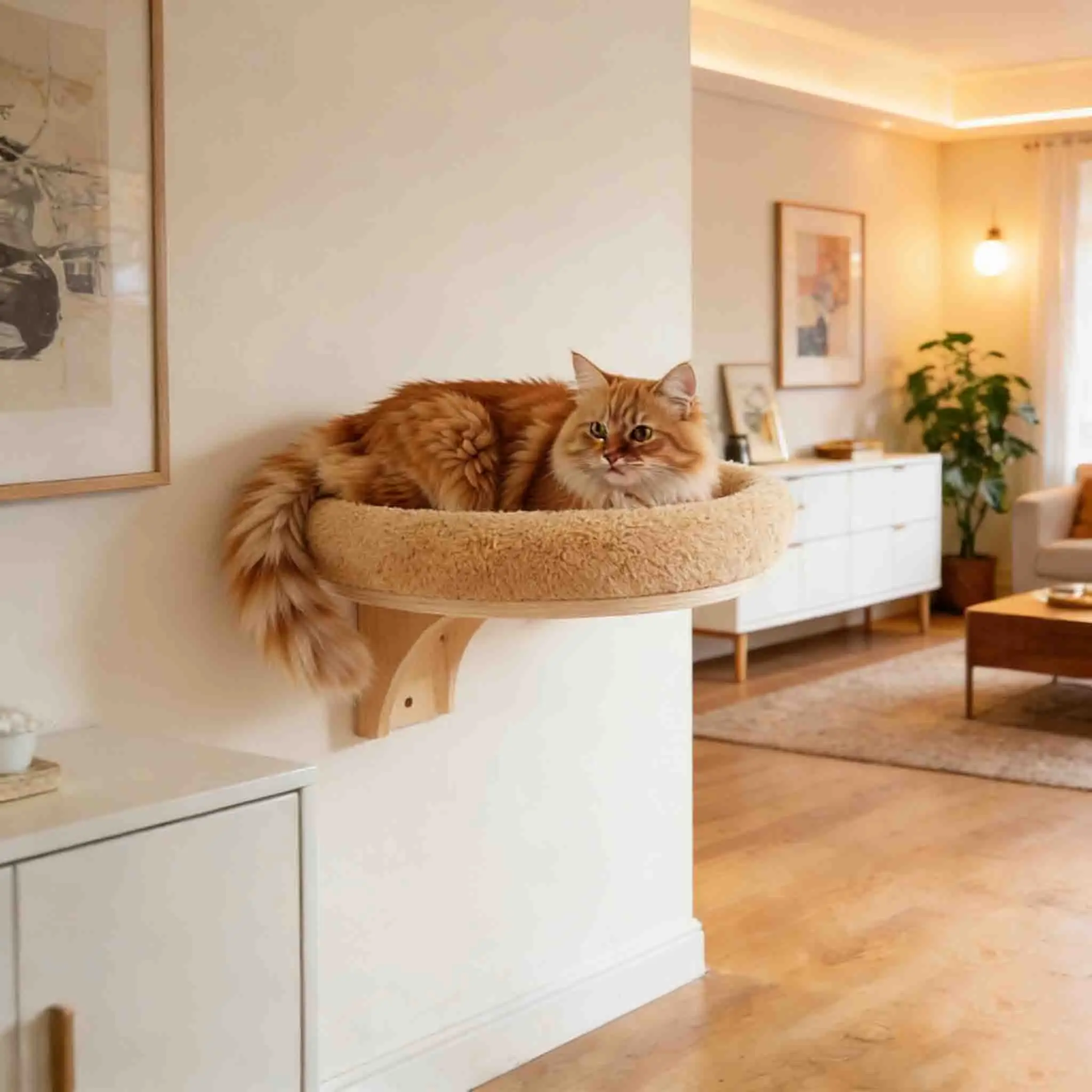 Mueble perchero para gatos de madera – Montaje en pared - imagen 4