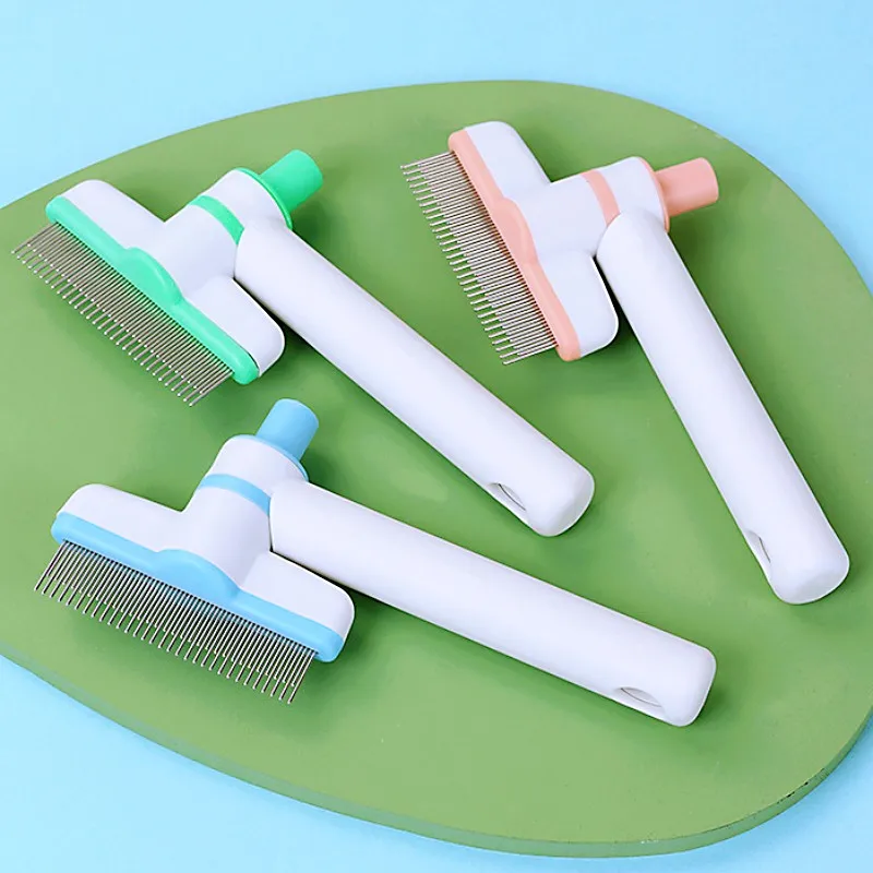 Peine para perros, cepillo ajustable para perros, removedor de pelo para mascotas con un botón, cepillo autolimpiante para gatos, peine de masaje, peines para el cuidado de perros, suministros para mascotas - imagen 2