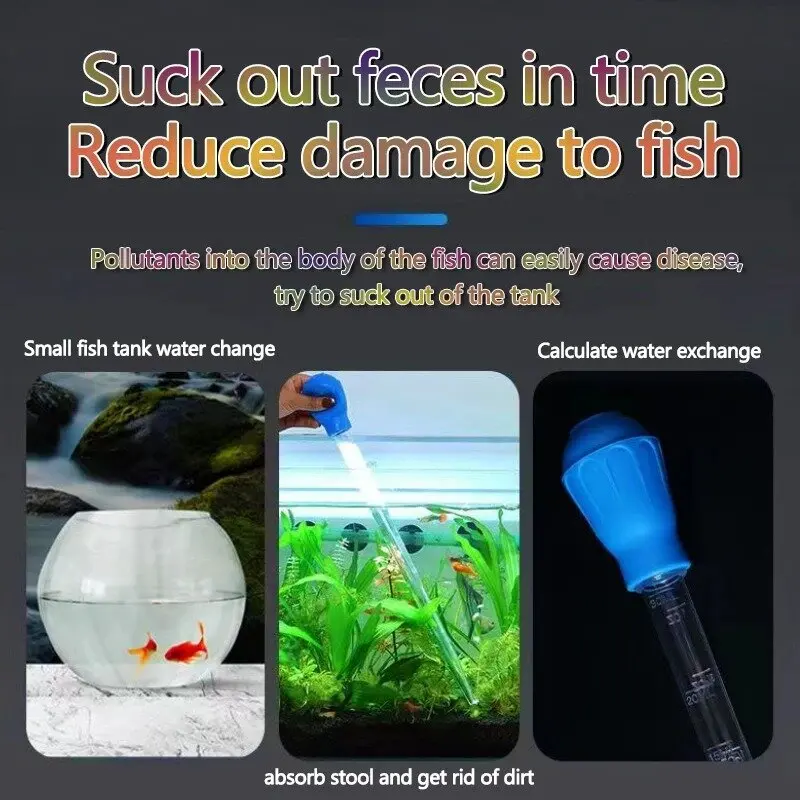 Limpiador de pipetas alargado, herramienta de limpieza Simple para cambiador de agua de acuario, sifón para acuario, aspirador de tanque de peces de 29cm y 45cm - imagen 2