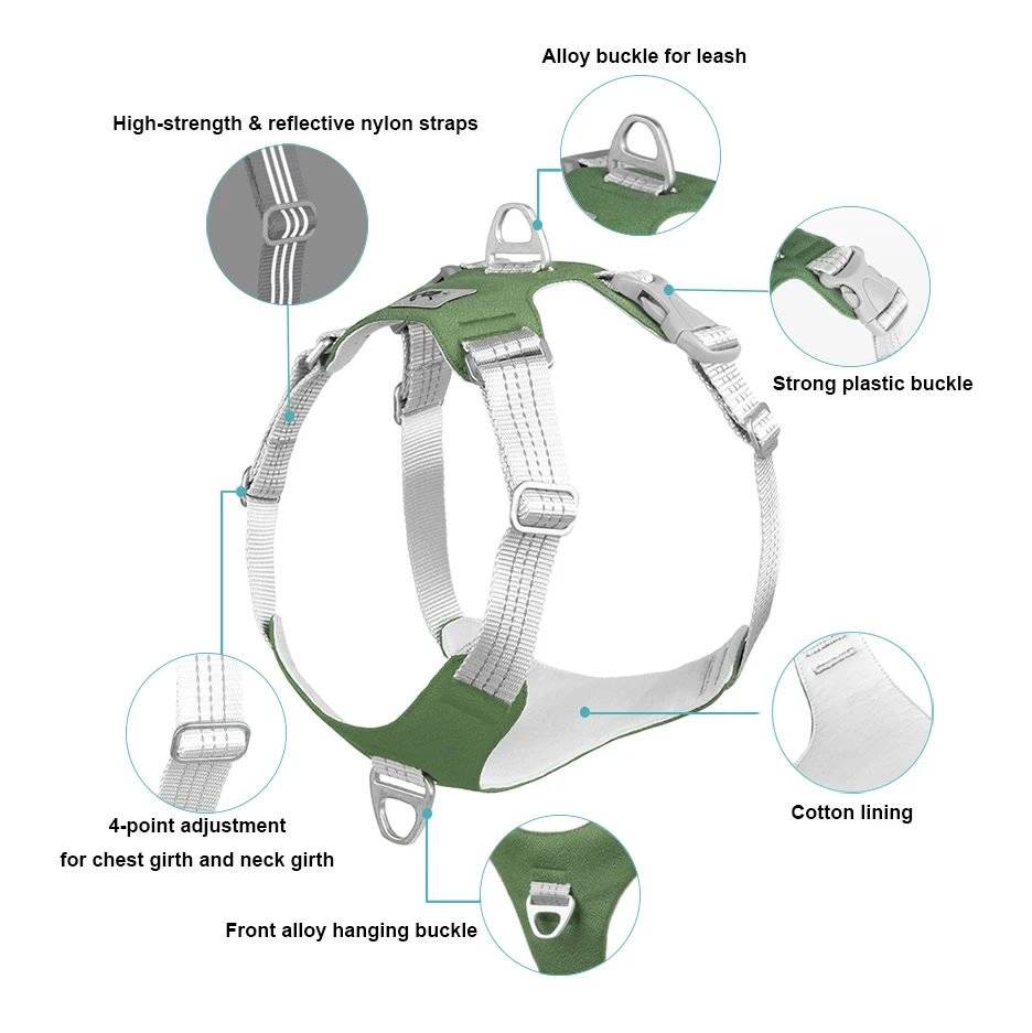 Arnés reflectante de entrenamiento para perro, chaleco sin tirones para perros medianos y grandes, de raza grande, suministros para mascotas Husky Labrador - imagen 2
