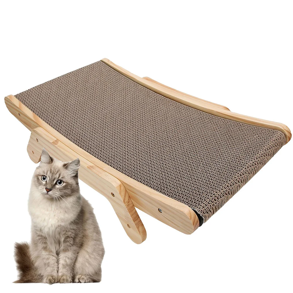 Cama rascadora para gatos con marco de madera, estera rascadora para gatos, cama para el cuidado de las garras, para gatos, para descansar y dormir, suministros para mascotas