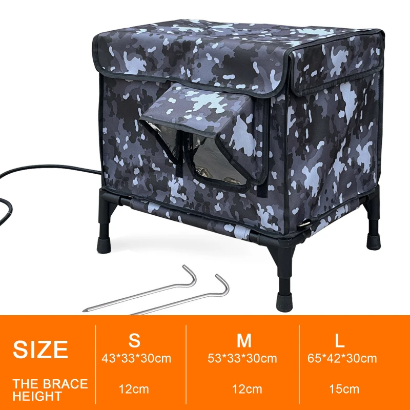 Casa para gatos al aire libre, camas cálidas y calentadas para gatos, a prueba de viento, a prueba de lluvia, casas para gatos, cachorros, gatitos, cama para mascotas para perros pequeños de invierno - imagen 2