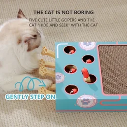 Rascador interactivo para gatos con juego emergente de cartón
