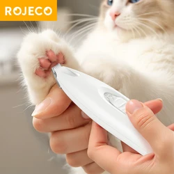 Cortadora ROJECO con LED para mascotas – Cortadora de pelo recargable para patas