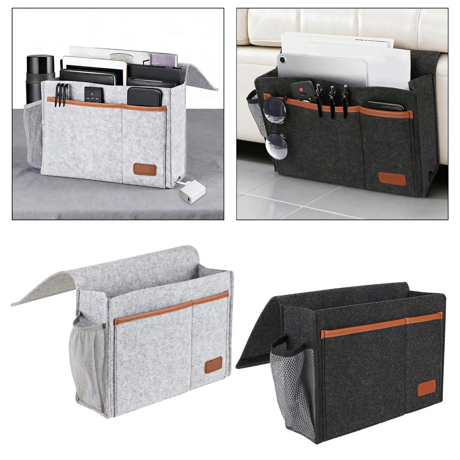 Bedside Storage Bag Bed Organizer Container Portable Magazine Holder Water