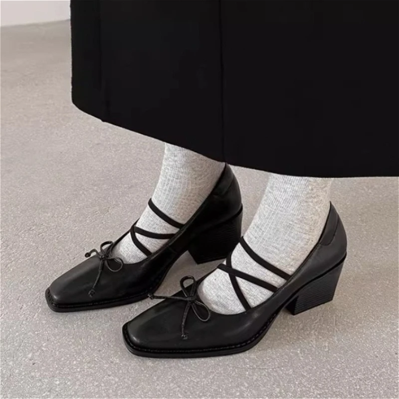 Zapatos Mary Jane para perro – Lazo punta cuadrada primavera/otoño - imagen 5