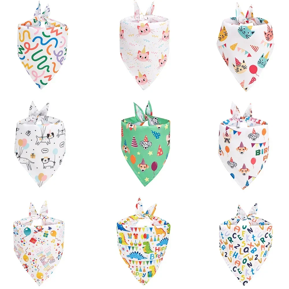 Birthday Day Dog Bandana Christmas Dog Triangle Scarfs Bibs Dog Beach Bandanas for Small Medium Dog Accessoires - imagen 4