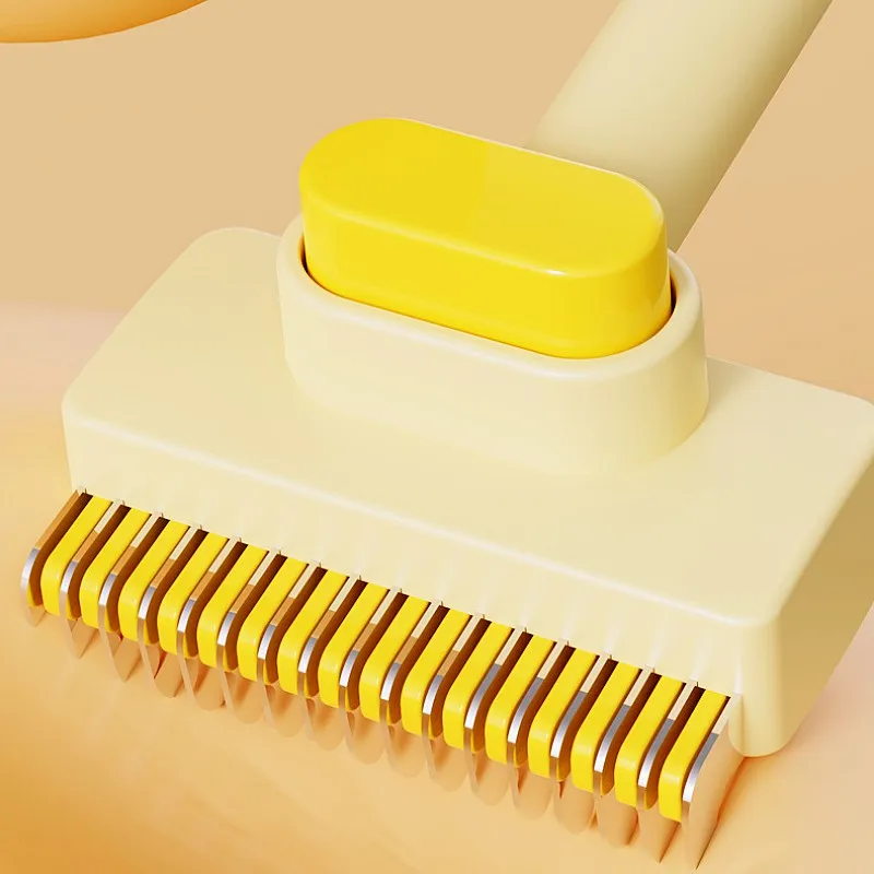 Peine para perros, cuchillo, cepillo para perros, peines de un botón, removedor de pelo para mascotas, cuchillo de acero inoxidable, peines para el cuidado de perros, cepillo autolimpiante para gatos - imagen 3