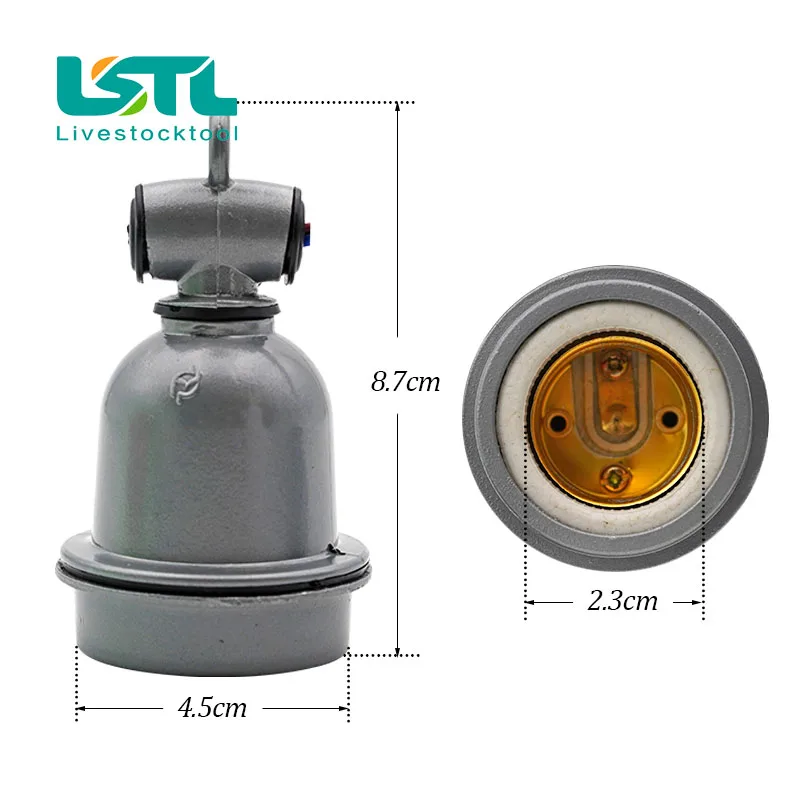 E27 สัตว์เลี้ยงสัตว์เลื้อยคลานผู้ถือโคมไฟความร้อนและสายไฟสวิทช์ควบคุม Piglet ไก่ Brooder เครื่องทําความร้อนเกลียวซ็อกเก็ต - imagen 4