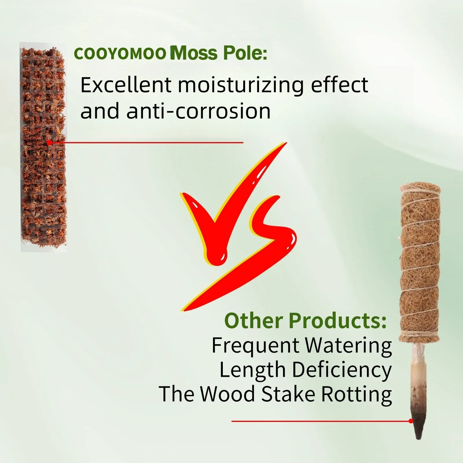 Poste de musgo de plástico para plantas Monstera, postes de plantas de 24 pulgadas/36 pulgadas/48 pulgadas para plantas trepadoras, soporte para plantas de interior, estaca de crecimiento de jardín - imagen 3