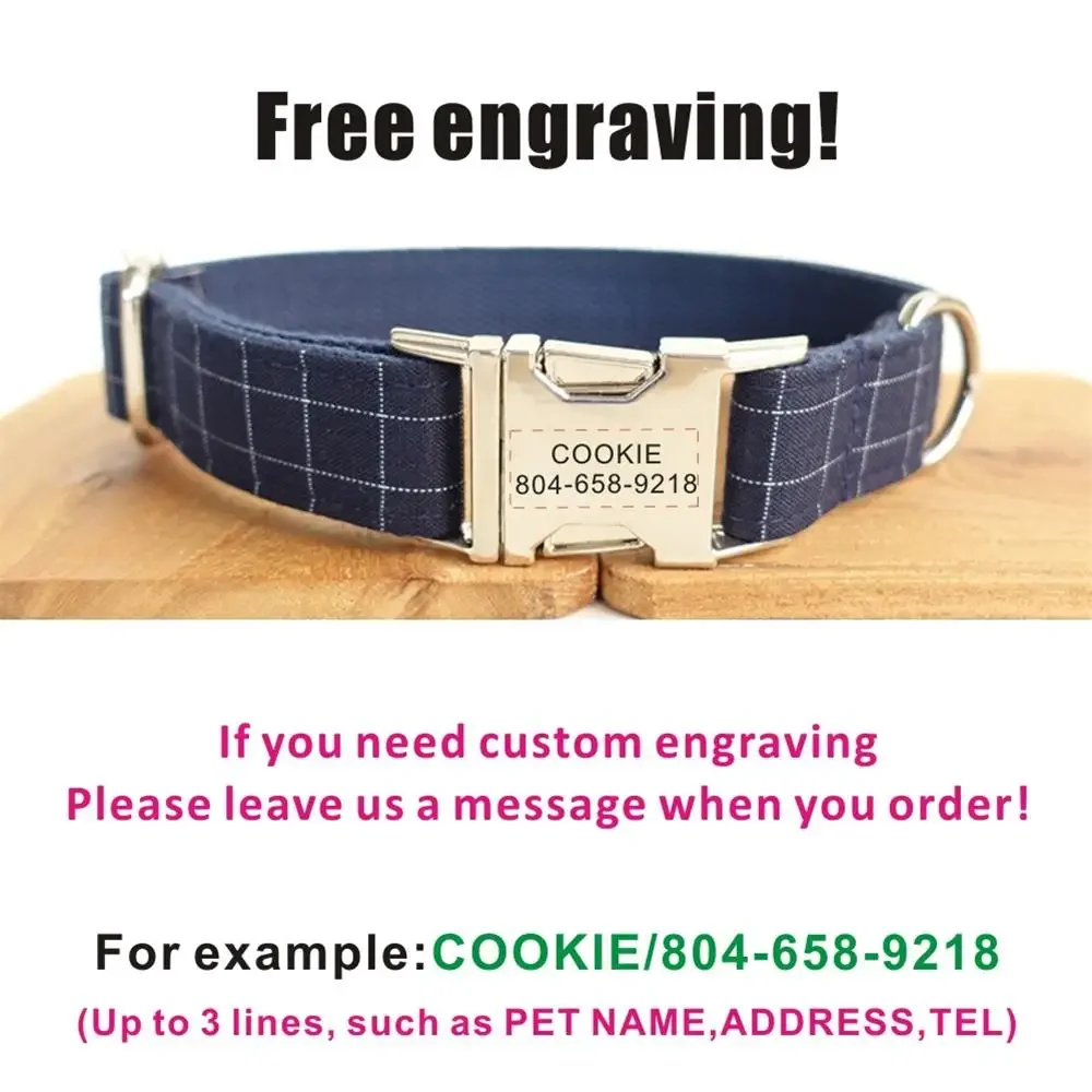 Collar personalizado para mascotas, placa de identificación, correa de plomo, ajustable, azul - imagen 4