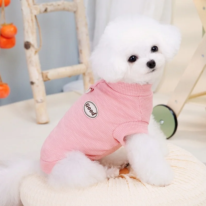 Ropa fina de verano para perros, camisa bonita y sólida para perros, jerséis para cachorros a la moda, jerséis suaves transpirables para gatos, camisa para mascotas, disfraces para Chihuahua - imagen 3