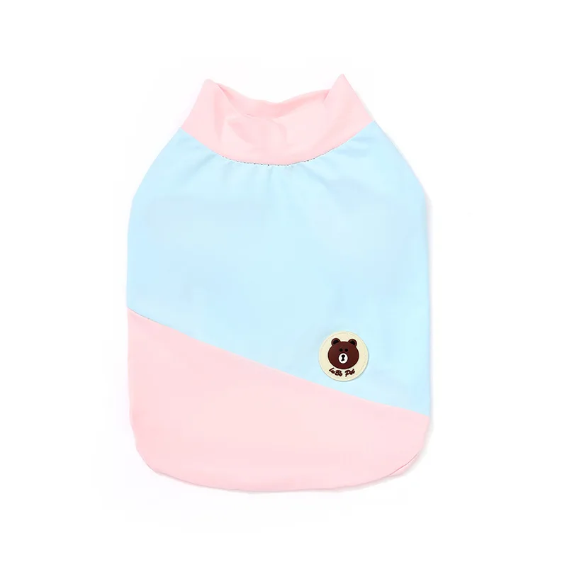 Chaleco de retazos de Color contrastante fino de primavera para mascotas, ropa para perros pequeños, sensación fresca, ropa de protección solar refrescante - imagen 5