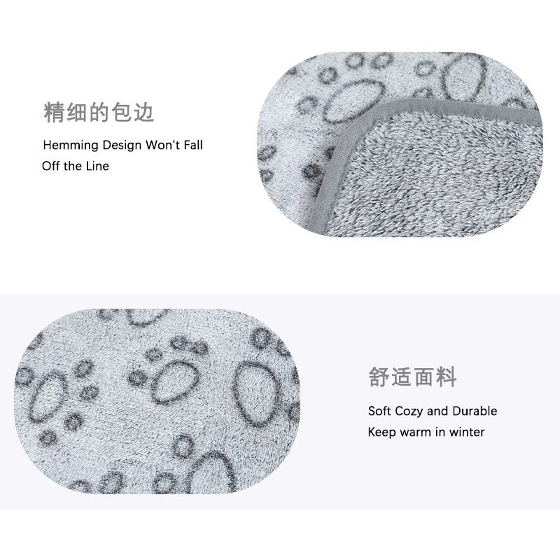 Manta de franela premium para mascotas con estampado de patas, manta súper suave y lavable para perros y gatos para sofá, cama, estera para dormir calmante para perros y gatos - imagen 3