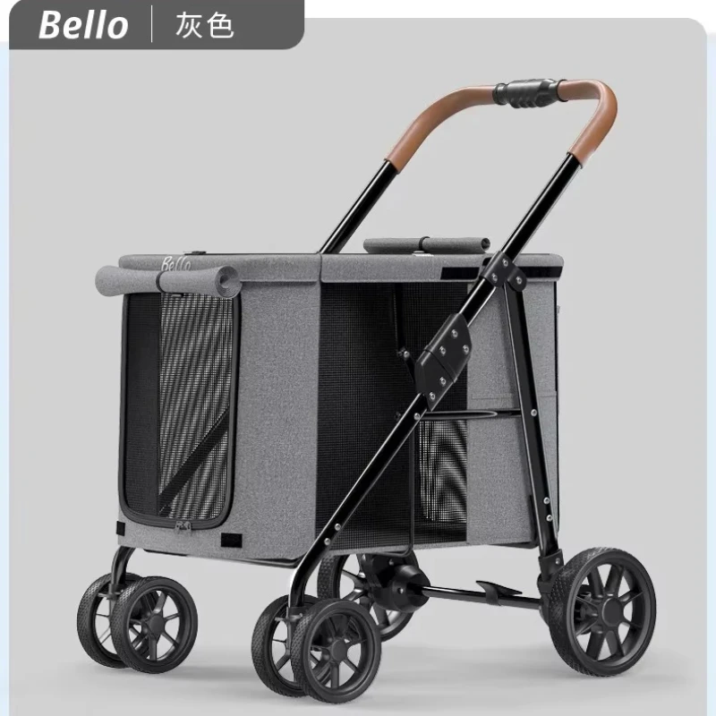 Carros para mascotas múltiples Carros grandes para perros Gran espacio plegable de 60 kilómetros para uso en exteriores Cochecitos para mascotas - imagen 5