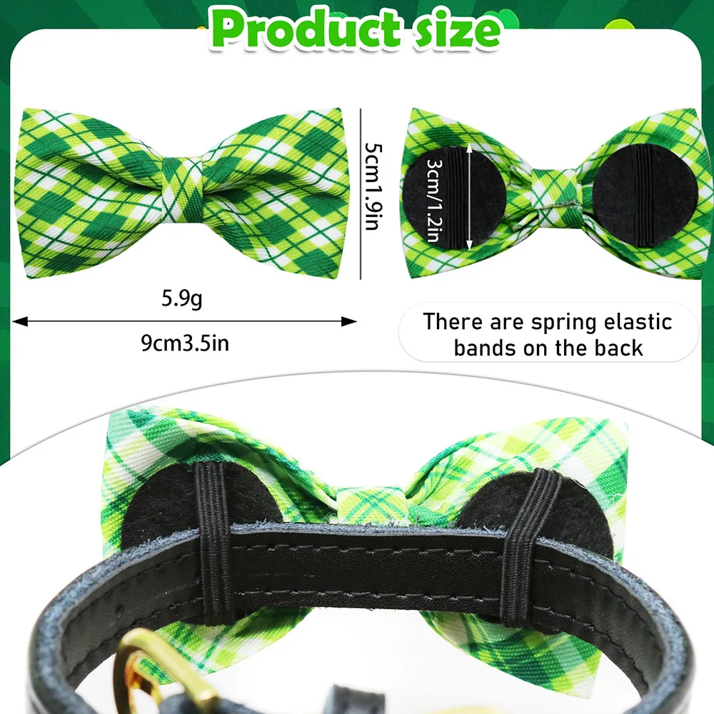 Pajarita para perros pequeños desmontable estilo tartán San Patricio - imagen 2