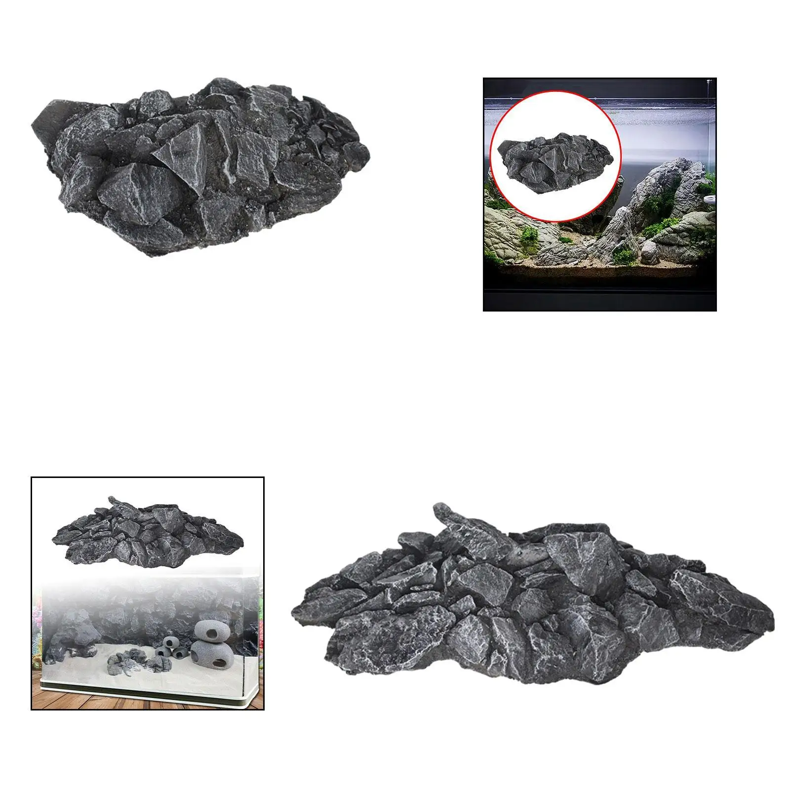 Adorno de roca Artificial de Material PU, realista, altamente simulación, decorativo, ligero para configuración de terrarios, multiusos