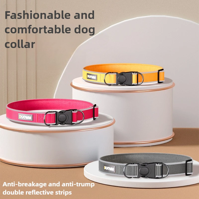 Nuevo Collar para gatos, collares ajustables para perros medianos y grandes, Collar reflectante antipérdida para mascotas