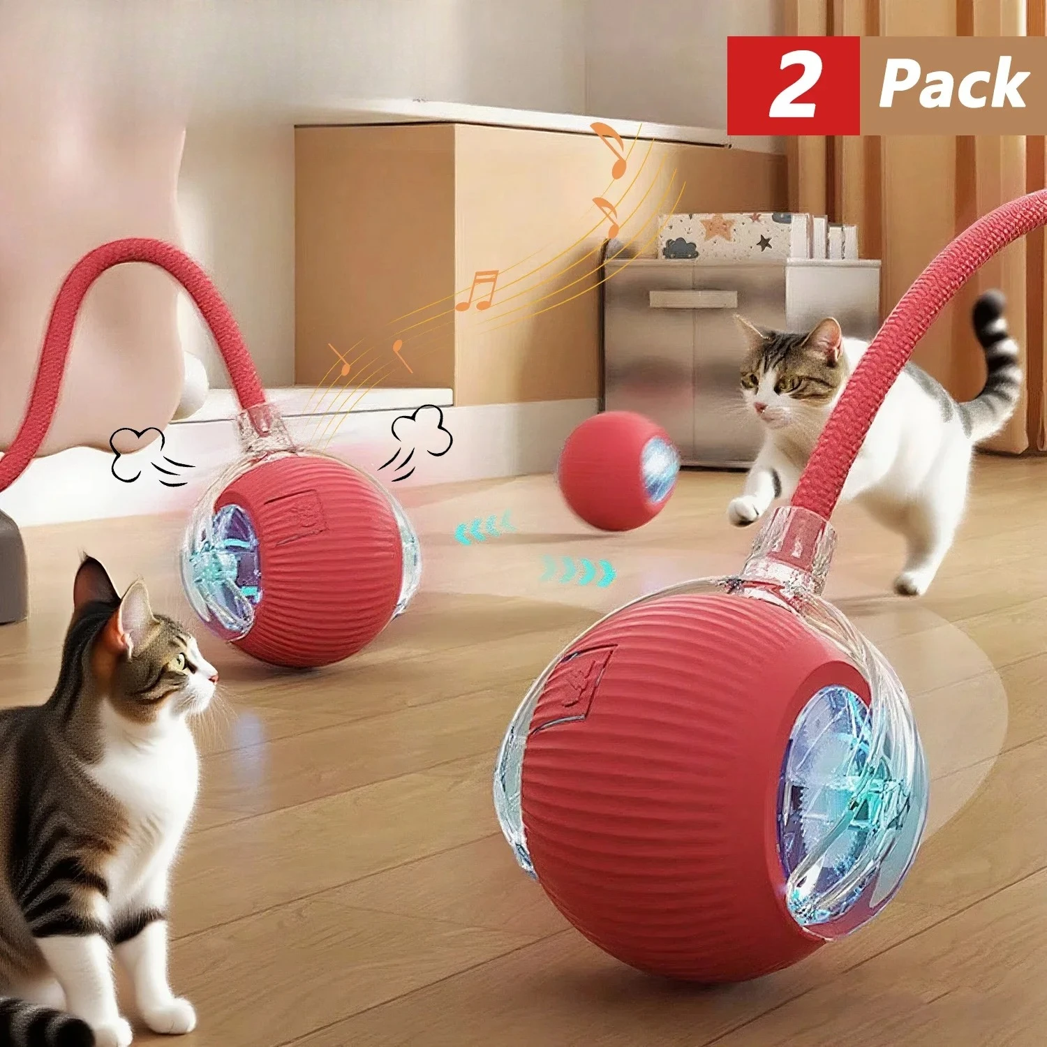 Juguete interactivo para gatos pelota rodante auto cola ratón recargable - imagen 3