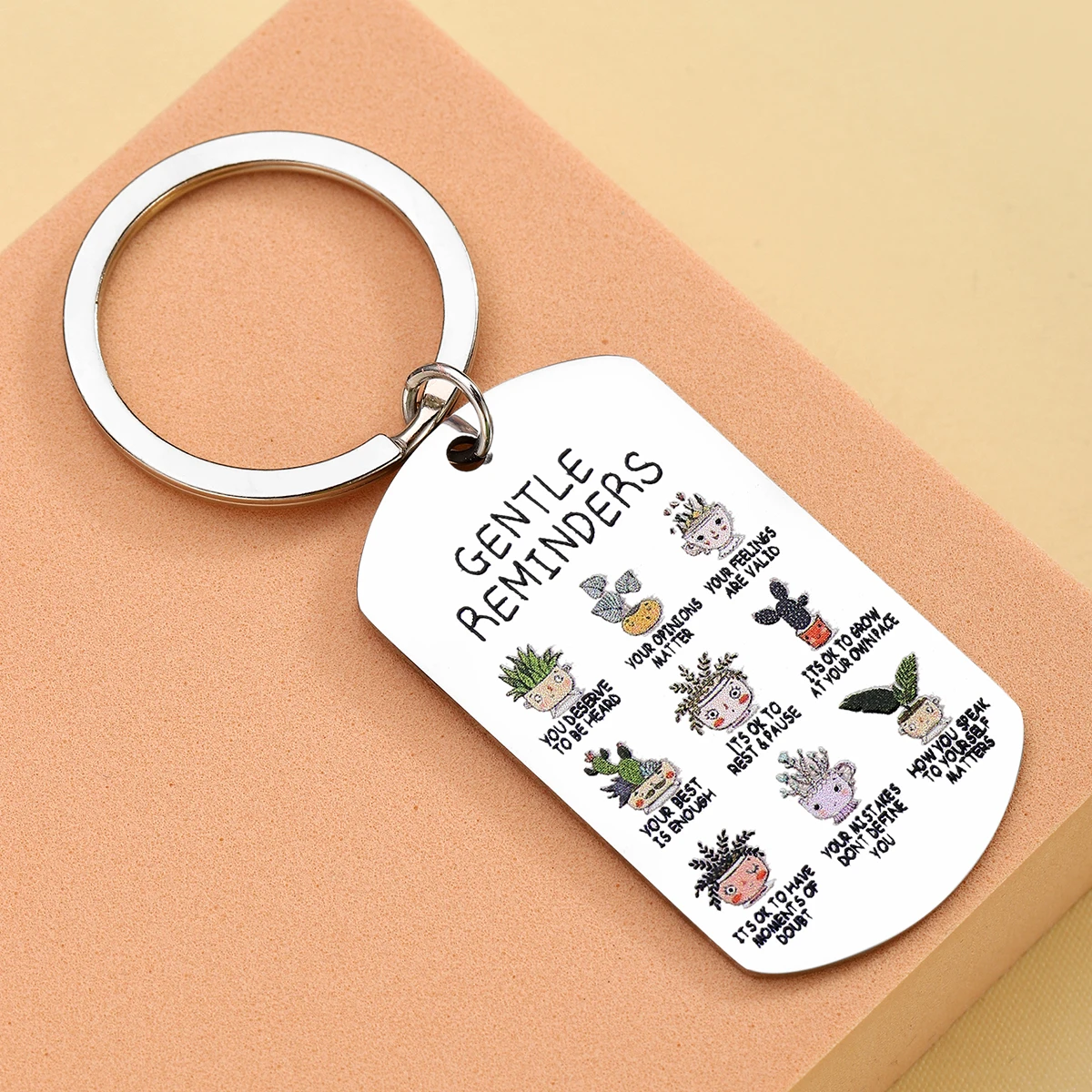 1 llavero de salud mental: regalo de salud mental, llavero de recordatorio suave, citas de motivación de creencia diaria, amor propio positivo - imagen 2