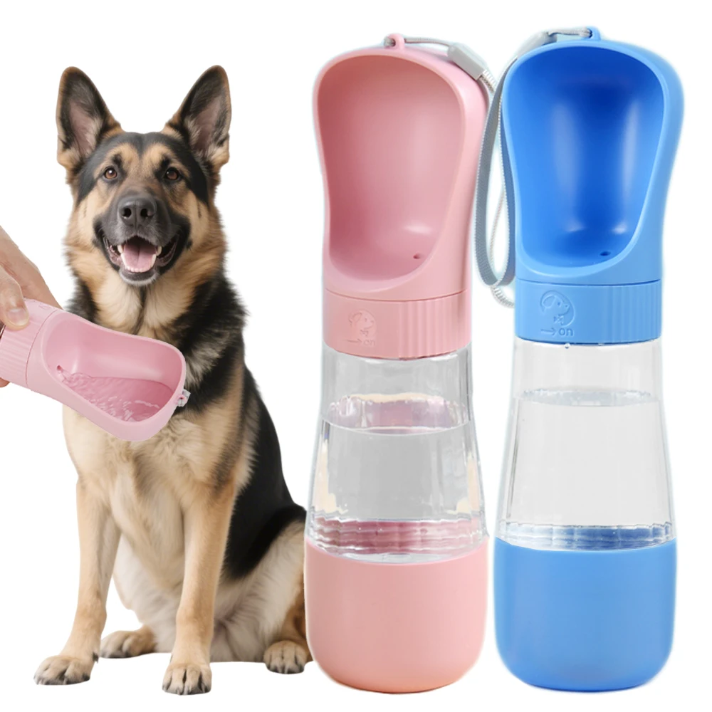 Botella de agua 2 en 1 para perros con contenedor de comida, cuencos portátiles para beber para mascotas al aire libre para perros pequeños y grandes, suministros para gatos Golden Retriever