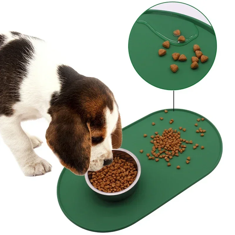 Cuenco de alimentación para perros y gatos, bandeja de comida de silicona para alimentación, alfombrillas, cuenco impermeable, tapete para mascotas, mantel para derrames