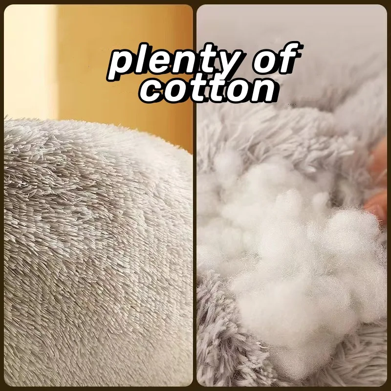 Nido para gatos, estera redonda de piel suave para gatos, Chihuahua, cama interior para perros y gatos, suministros para mascotas, funda de almohada desmontable lavable a máquina - imagen 2