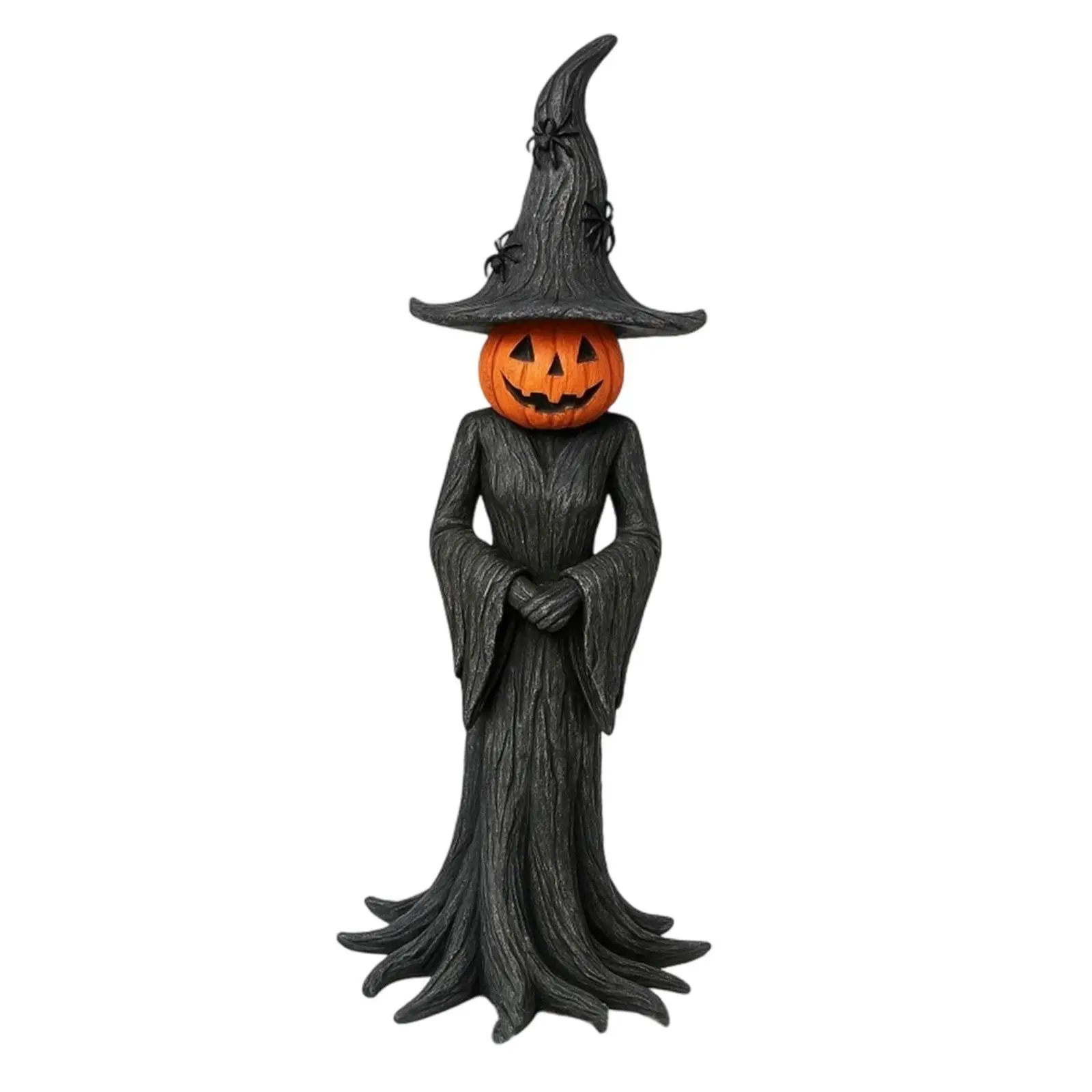 Figura de bruja calabaza Halloween – Adorno espeluzgante para fiesta - imagen 2