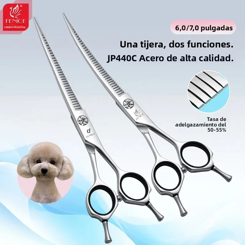 Tijeras de peluqueria canina 6/7 pulgadas: curvas y rectas - imagen 2
