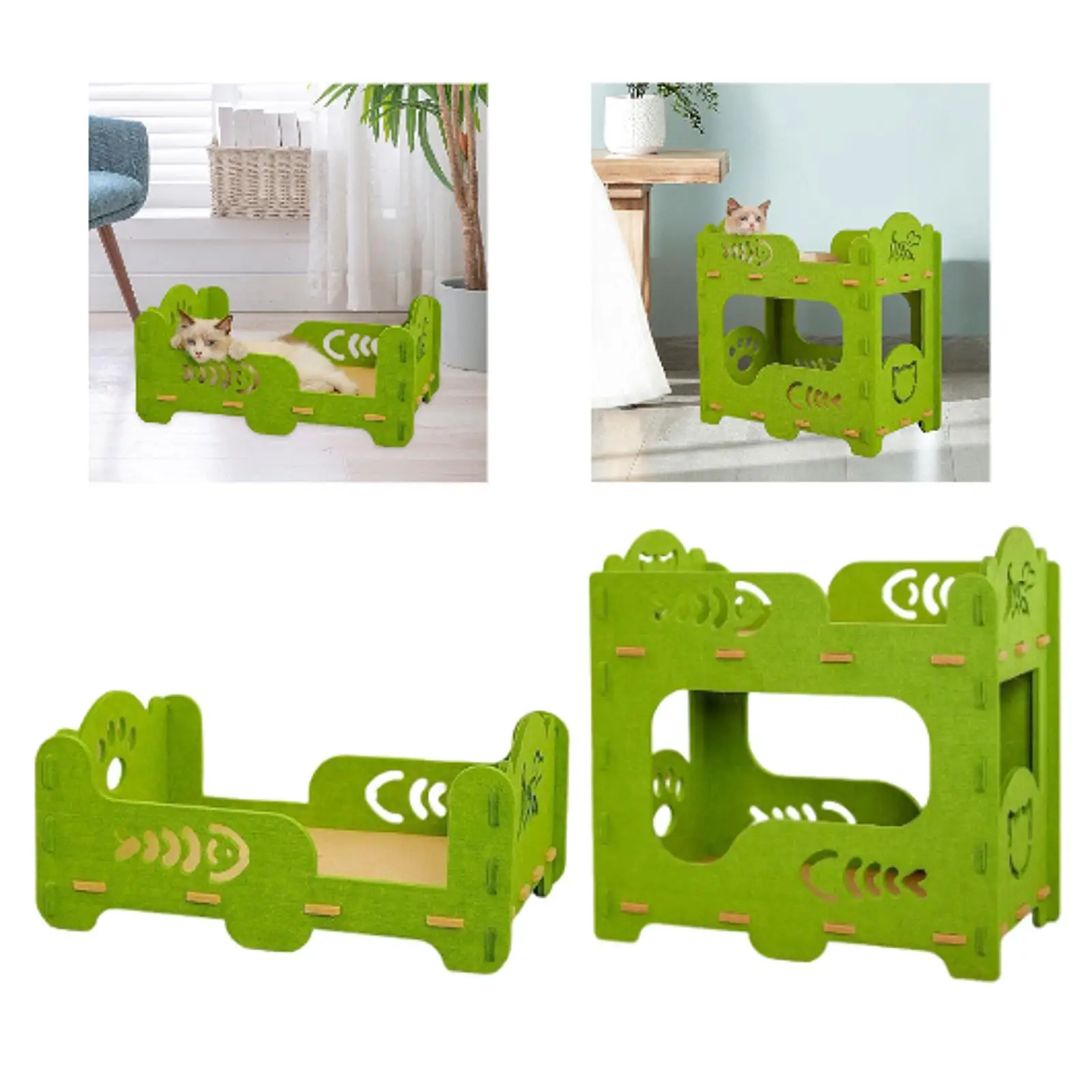 Casa para gatitos, nido para descansar, resistente a los arañazos, interior y exterior, cama para gatos de fieltro