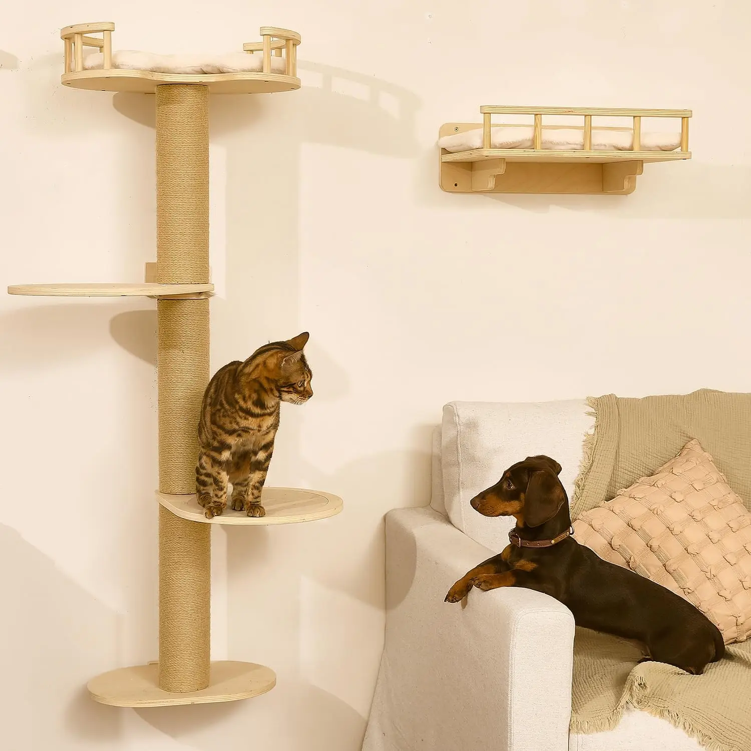 Árbol para gatos con rascador y juguetes - entretenimiento felino - imagen 5
