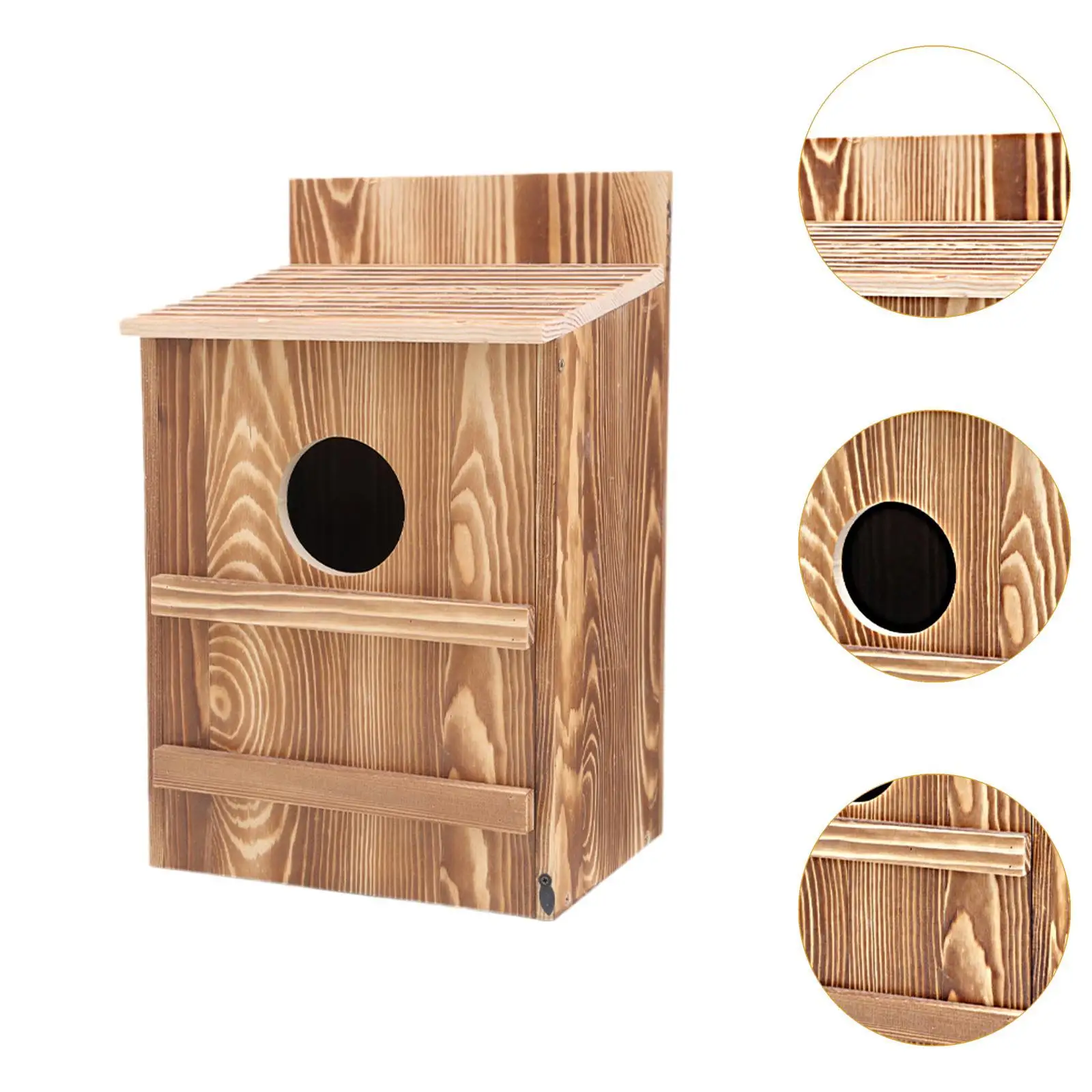 Bird House, Owl , Easy Assembly, Decorative ,Outdoor Bird Box Wood Birdhouse for Balcony Hummingbird Patio