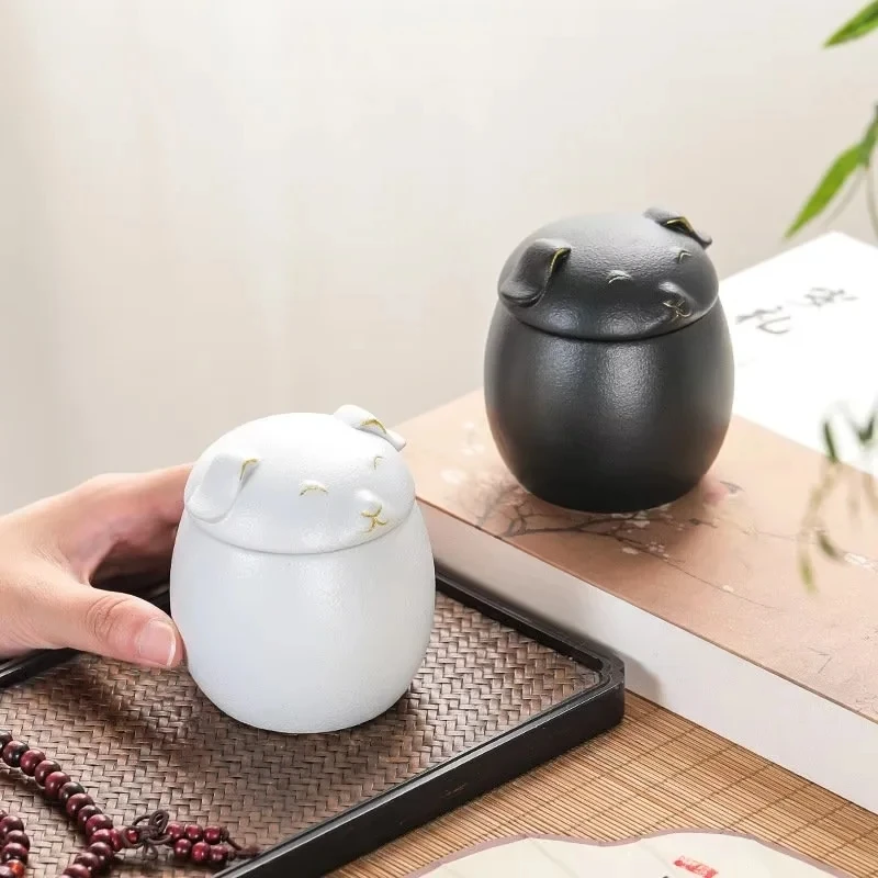 Urnas de cerámica para mascotas, recuerdo de cenizas conmemorativas, productos para mascotas de dos tamaños - imagen 2