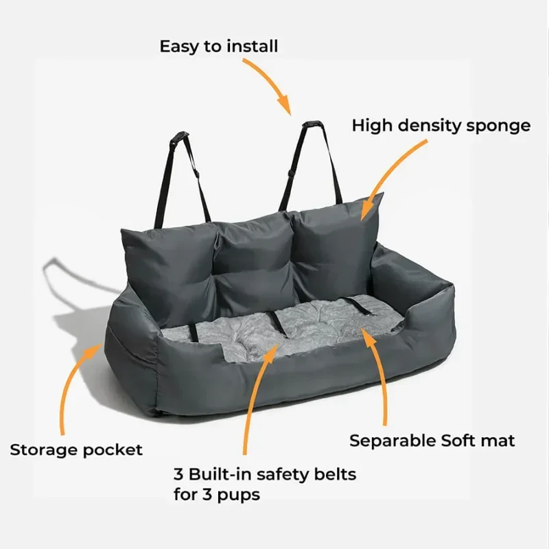 Transportín para perros grande de algodón grueso mejorado, funda para asiento de coche para perros de viaje, hamaca plegable, bolsa transportadora para mascotas para gatos y perros, 2024 - imagen 5