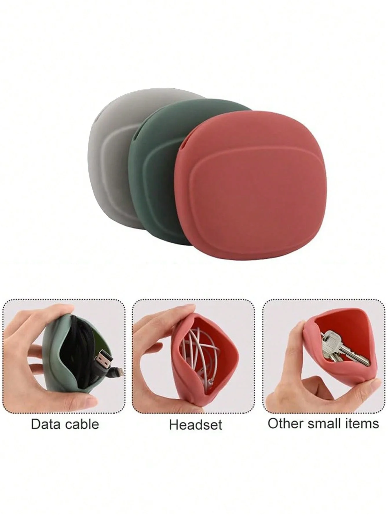 Bolsa organizadora cables silicona viaje - Auriculares y cargador - imagen 2