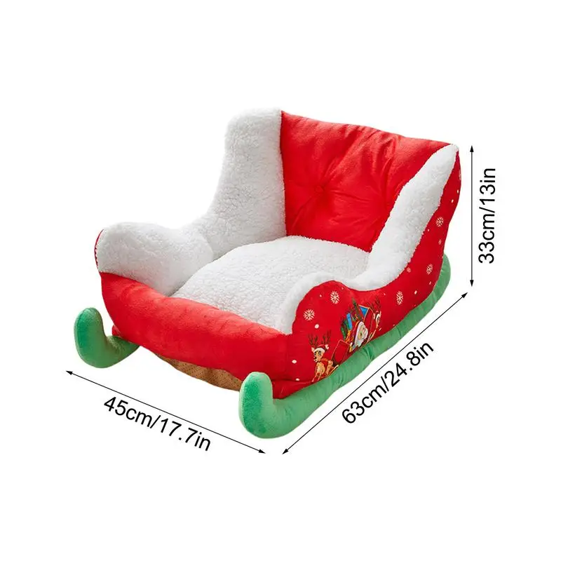 Cama con trineo para mascotas, diseño bonito de trineo, cama para mascotas, sofá suave y cómodo para mascotas, cama para gatos, cachorros, gatos y gatitos - imagen 5