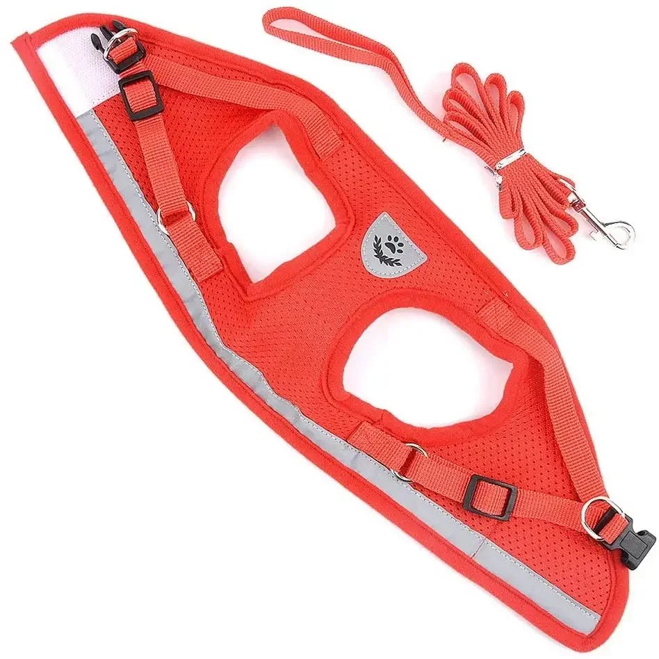 Arnés reflectante para gatos, conjunto de arnés y correa transpirables para perros y gatos, chaleco ajustable para cachorros, accesorios para perros pequeños - imagen 5