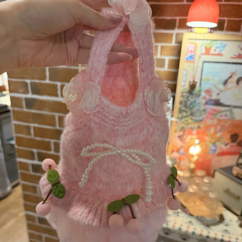 Suéter de punto para perros pequeños y medianos con encaje de perlas - imagen 4