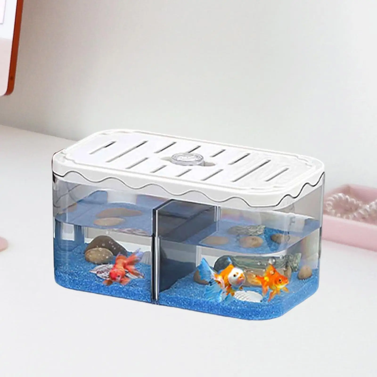 Tabletop Fish Tank Sturdy Aquarium Breeding Box for Shrimp Baby Fishes Guppy