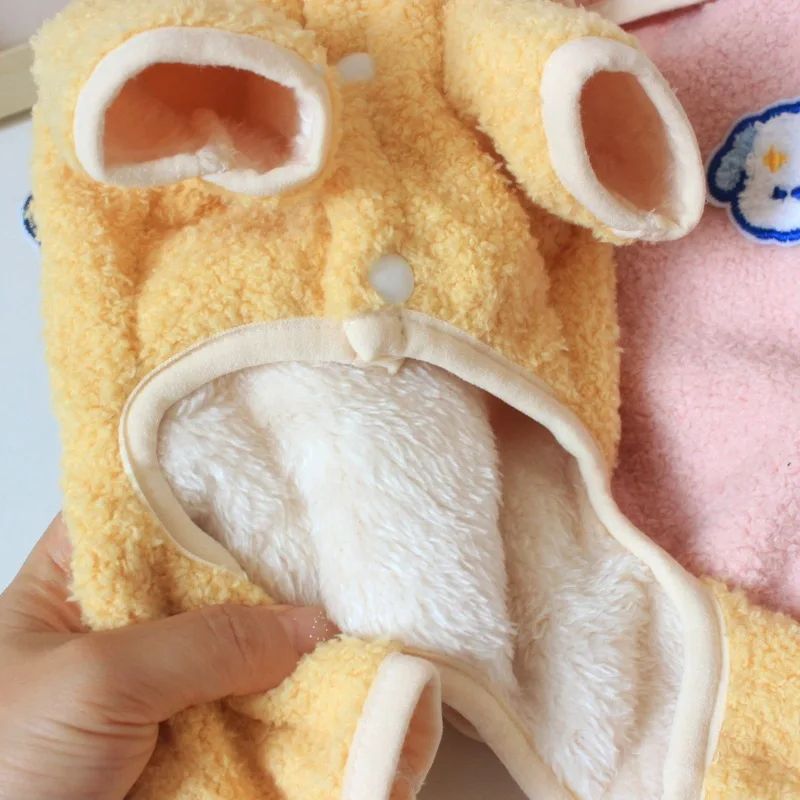 Monos cálidos de invierno para perros, ropa suave de felpa para mascotas para perros pequeños y medianos, ropa cómoda para perros, trajes para Chihuahua y Yorkies - imagen 5