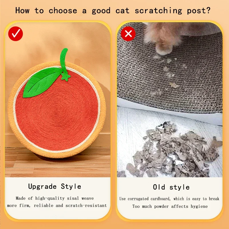 Almohadilla rascadora para gatos 2 en 1, tablero rascador redondo de tejido de Sisal para gatos de interior, juguete duradero para moler las garras, juguete de entrenamiento para mascotas