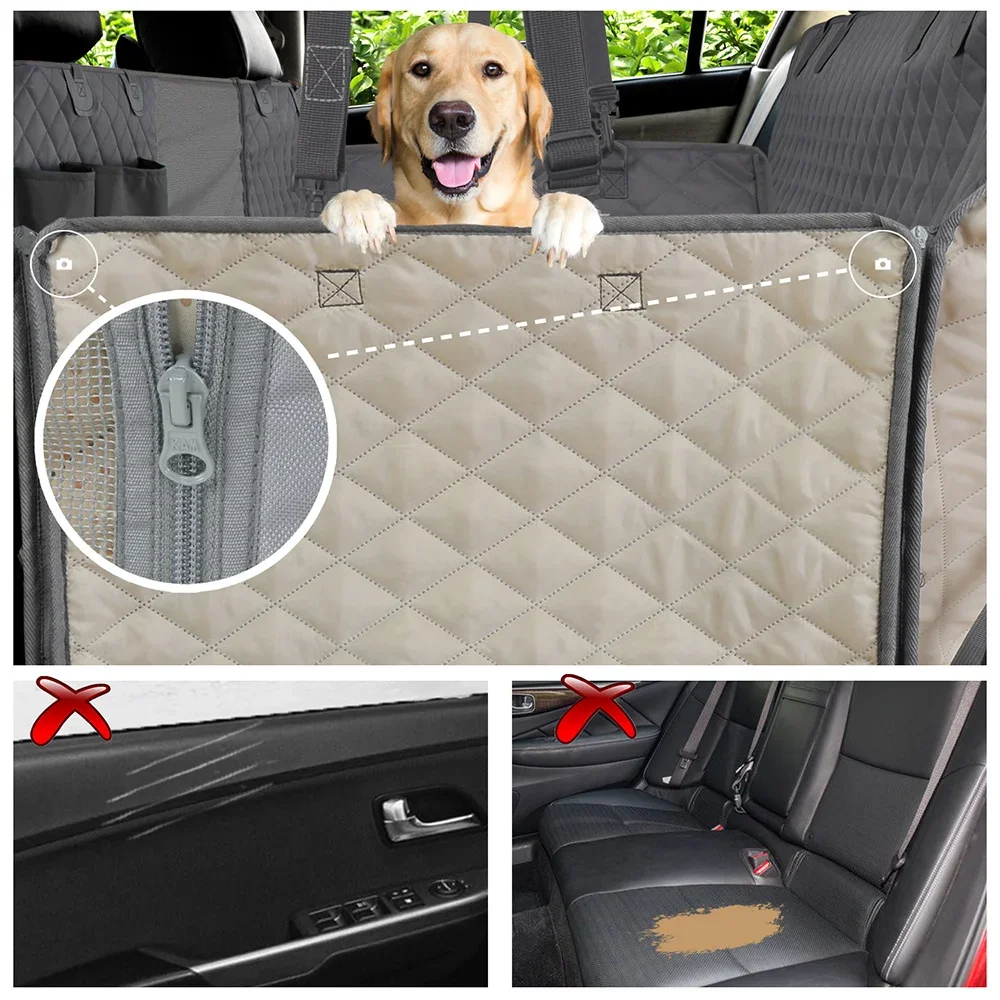 Funda impermeable para asiento de coche de perro, portador de viaje para mascotas, hamaca, protector de asiento trasero, alfombrilla de seguridad, accesorios para perros - imagen 5