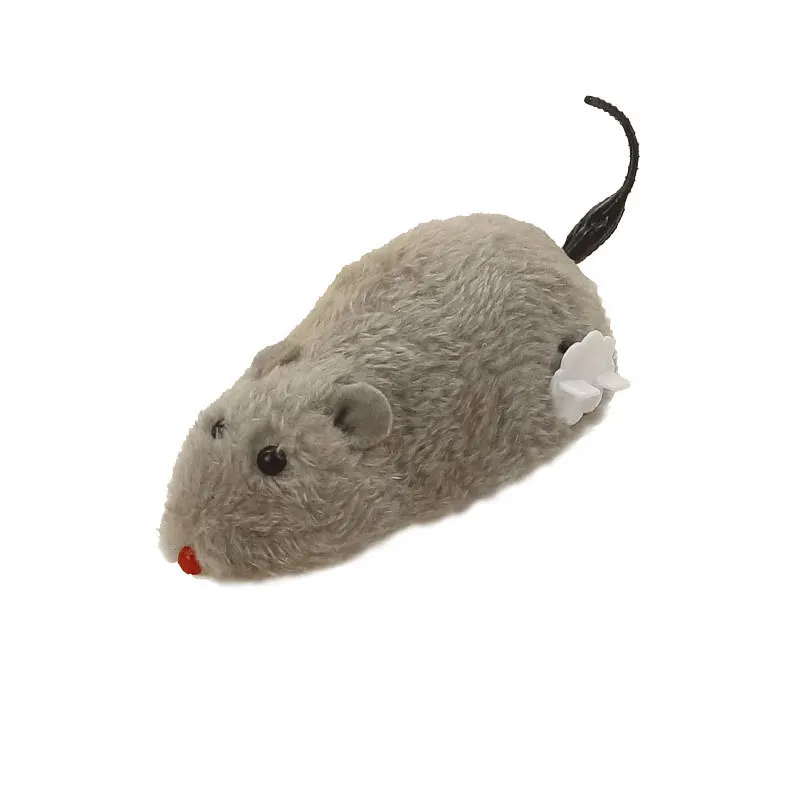 Juguete de ratón de cuerda de felpa divertido e interactivo para gatos, perros y niños, juguete de animales en movimiento mecánico para jugar y bromas - imagen 5