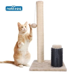 Rascador para gatos con poste estable – Base acolchada beige