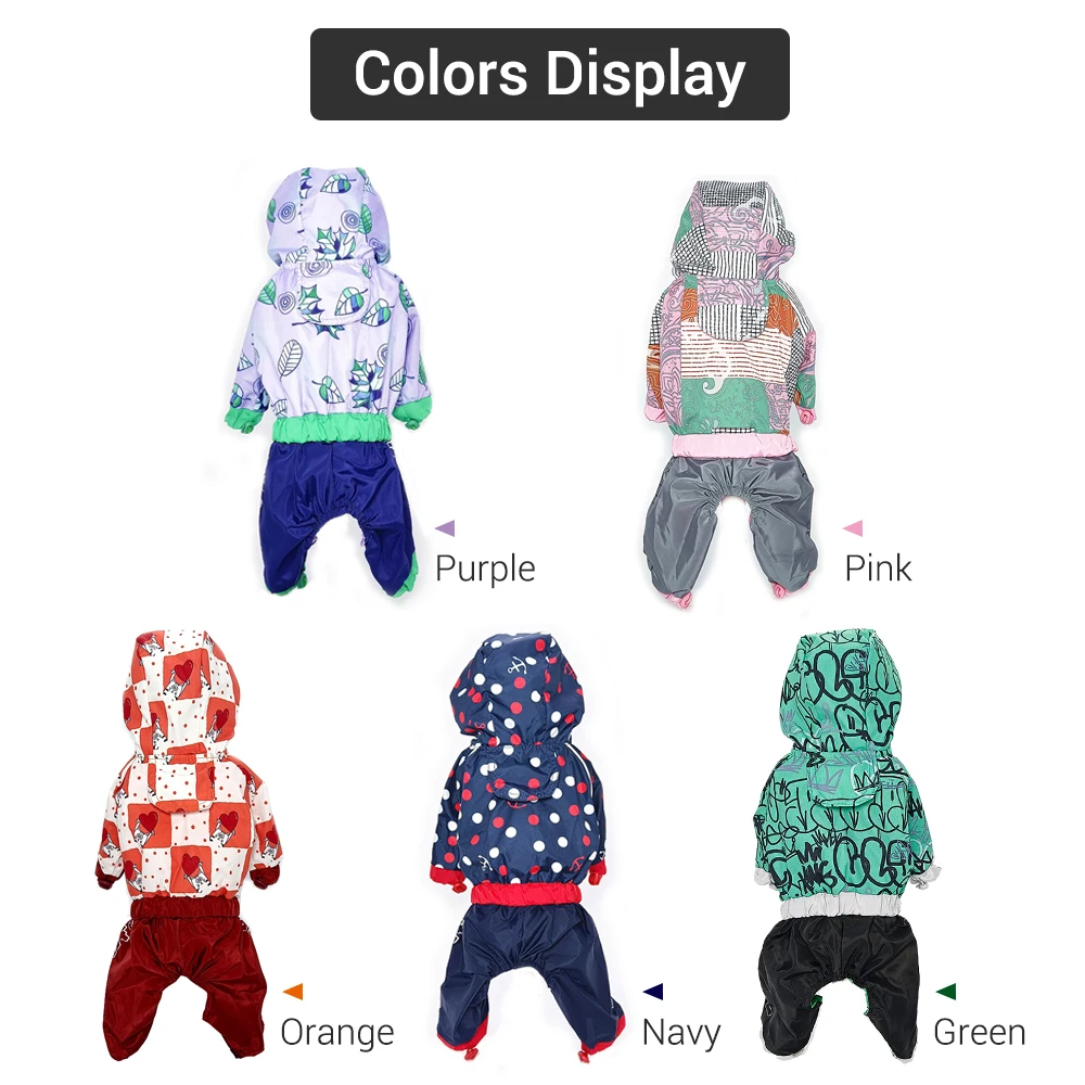 Mono de lluvia para perros, impermeable, transpirable, impermeable para perros pequeños, chaqueta ligera ajustable con capucha para cachorros con agujero para correa - imagen 5