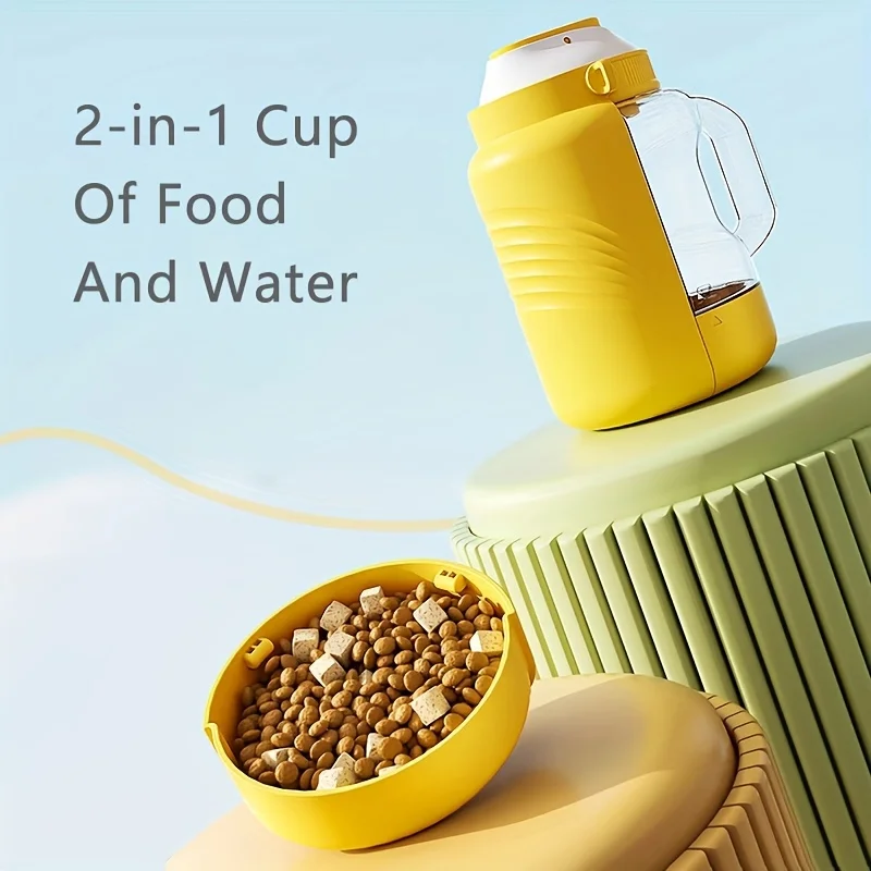 Botella de agua para perros de gran capacidad, dispensador de comida para mascotas plegable para exteriores, suministros para mascotas para perros pequeños, medianos y grandes - imagen 3